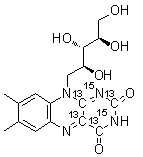 Riboflavin-2,4,4a,10a-<sup>13</sup>C<sub>4</sub>-1,3-<sup>15</sup>N<sub>2</sub> molecular structure (CAS 1217461-14-7)