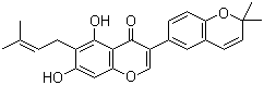 structure of CAS# 121747-90-8, Isochandalone;3-(2,2-Dimethyl-2H-1-benzopyran-6-yl)-5,7-dihydroxy-6-(3-methyl-2-buten-1-yl)-4H-1-benzopyran-4-one