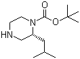 structure of CAS# 1217599-13-7, (2R)-2-(2-Methylpropyl)-1-piperazinecarboxylic acid tert-butyl ester