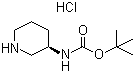 N-(3R)-3-Piperidinylcarbamic acid 1,1-dimethylethyl ester hydrochloride (1:1) molecular structure (CAS 1217656-59-1)