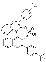 结构式 CAS# 1217901-32-0, (11bS)-2,6-二[4-(1,1-二甲基乙基)苯基]-4-羟基-二萘并[2,1-d:1',2'-f][1,3,2]二氧杂磷杂卓 4-氧化物