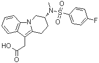 (7R)-7-[[(4-Fluorophenyl)sulfonyl]methylamino]-6,7,8,9-tetrahydropyrido[1,2-a]indole-10-acetic acid molecular structure (CAS 1218918-62-7)