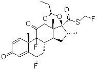 (6alpha,16alpha,17alpha)-6,9-Difluoro-16-methyl-3,11-dioxo-17-(1-oxopropoxy)-androsta-1,4-diene-17-carbothioic acid S-(fluoromethyl) ester molecular structure (CAS 1219174-94-3)