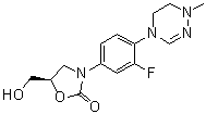 structure of CAS# 1219707-39-7, Delpazolid;(5R)-3-[4-(5,6-Dihydro-1-methyl-1,2,4-triazin-4(1H)-yl)-3-fluorophenyl]-5-(hydroxymethyl)-2-oxazolidinone; Delpazolid; LCB 01-0371