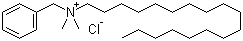 structure of CAS# 122-19-0, Stearyldimethylbenzylammonium chloride;Benzyldimethyl(octadecyl)ammonium chloride; N-Benzyl-N,N-dimethyloctadecan-1-aminium chloride