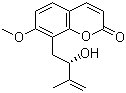 结构式 CAS# 1221-43-8, 酸橙素烯醇; 8-(2-羟基-3-甲基-3-丁烯基)-7-甲氧基香豆素