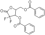 structure of CAS# 122111-01-7, 2-Deoxy-2,2-difluoro-D-erythro-pentafuranous-1-ulose-3,5-dibenzoate