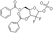 结构式 CAS# 122111-11-9, 2-脱氧-2,2-二氟-D-赤式-呋喃戊糖-3,5-二苯甲酸酯-1-甲磺酸酯