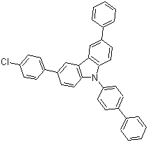 structure of CAS# 1221238-04-5, 9-[1,1'-Biphenyl]-4-yl-3-(4-chlorophenyl)-6-phenyl-9H-carbazole