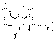 structure of CAS# 122210-05-3, 1,3,4,6-Tetra-O-acetyl-2-deoxy-2-(2,2,2-trichloroethoxycarbonylamino)-beta-D-glucopyranoside