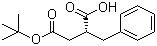 结构式 CAS# 122225-33-6, (R)-2-苄基丁二酸 4-叔丁酯; (R)-2-苄基-4-叔丁氧基-4-氧代丁酸