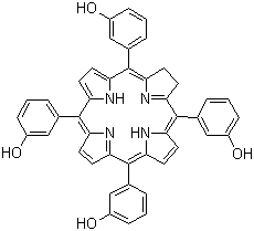 structure of CAS# 122341-38-2, Temoporfin;8-Dihydroporphyrin-5; 3,3',3'',3'''-(7,8-Dihydroporphyrin-5,10,15,20-tetrayl)tetraphenol; 5,10,15,20-Tetra(m-hydroxyphenyl)chlorin