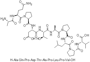 L-alanyl-L-Glutaminyl-L-prolyl-L-alpha-aspartyl-L-threonyl-L-alanyl-L-prolyl-L-leucyl-L-prolyl-L-valine molecular structure (CAS 1224322-85-3)