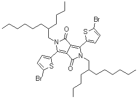 3,6-Bis(5-bromo-2-thienyl)-2,5-bis(2-butyloctyl)-2,5-dihydropyrrolo[3,4-c]pyrrole-1,4-dione molecular structure (CAS 1224709-68-5)