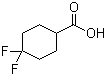 4,4-二氟环己甲酸分子结构 (CAS 122665-97-8)