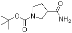 1-BOC-吡咯烷-3-甲酰胺分子结构 (CAS 122684-34-8)