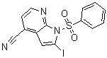 结构式 CAS# 1227270-55-4, 2-碘-1-(苯磺酰基)-1H-吡咯并[2,3-b]吡啶-4-甲腈