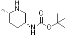 structure of CAS# 1227917-63-6, N-[(3R,6S)-6-Methyl-3-piperidinyl]carbamic acid 1,1-dimethylethyl ester