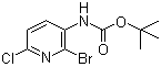 结构式 CAS# 1227958-32-8, N-(2-溴-6-氯-3-吡啶基)氨基甲酸叔丁酯