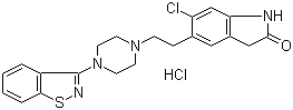 5-[2-[4-(1,2-Benzisothiazol-3-yl)-1-piperazinyl]ethyl]-6-chloro-1,3-dihydro-2H-indol-2-one hydrochloride molecular structure (CAS 122883-93-6)