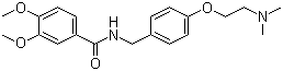 结构式 CAS# 122898-67-3, 依托必利; N-[4-[2-(二甲胺基)乙氧基]苯甲基]-3,4-二甲氧基苯甲酰胺