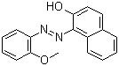 结构式 CAS# 1229-55-6, 溶剂红 1; 1-[(2-甲氧基苯基)偶氮]-2-萘酚