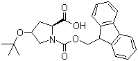 Fmoc-4-叔丁氧基-L-脯氨酸分子结构 (CAS 122996-47-8)