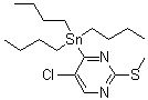 5-氯-2-(甲硫基)-4-(三丁基锡烷基)嘧啶分子结构 (CAS 123061-47-2)