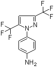 structure of CAS# 123066-64-8, 4-(3,5-Bis(trifluoromethyl)-1H-pyrazol-1-yl)phenylamine
