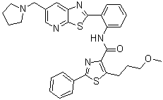 5-(3-Methoxypropyl)-2-phenyl-N-[2-[6-(1-pyrrolidinylmethyl)thiazolo[5,4-b]pyridin-2-yl]phenyl]-4-thiazolecarboxamide molecular structure (CAS 1231952-55-8)