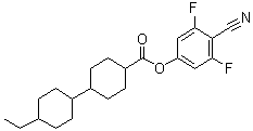 4-Cyano-3,5-difluorophenyl 4'-ethyl-[1,1'-bi(cyclohexane)]-4-carboxylate molecular structure (CAS 1233024-97-9)