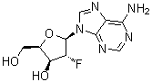 9-(2-Deoxy-2-fluoro-beta-D-xylofuranosyl)-9H-purin-6-amine molecular structure (CAS 123334-75-8)