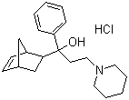 结构式 CAS# 1235-82-1, 盐酸比哌立登; 1-(5-双环[2.2.1]庚-2-烯基)-1-苯基-3-(1-哌啶基)丙-1-醇盐酸盐