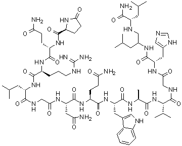 (S)-13-[N2-(2-Amino-4-methylpentyl)-L-leucinamide]-14-de-L-methioninamide-bombesin molecular structure (CAS 123809-85-8)