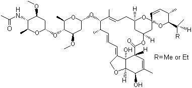 结构式 CAS# 123997-26-2, 依普菌素; 乙酰氨基阿维菌素