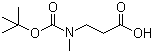 结构式 CAS# 124072-61-3, N-Boc-3-(甲基氨基)丙酸; 3-[(叔丁氧羰基)(甲基)氨基]丙酸