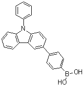 结构式 CAS# 1240963-55-6, [4-(9-苯基-9H-咔唑-3-基)苯基]硼酸