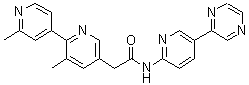 structure of CAS# 1243244-14-5, 2',3-Dimethyl-N-[5-(2-pyrazinyl)-2-pyridinyl]-[2,4'-bipyridine]-5-acetamide
