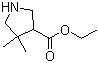 结构式 CAS# 1245649-01-7, 4,4-二甲基-3-吡咯烷羧酸乙酯