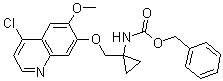 N-[1-[[(4-Chloro-6-methoxy-7-quinolinyl)oxy]methyl]cyclopropyl]carbamic acid phenylmethyl ester molecular structure (CAS 1245794-14-2)