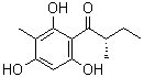 结构式 CAS# 124598-11-4, (S)-2-甲基-1-(2,4,6-三羟基-3-甲基苯基)-1-丁酮