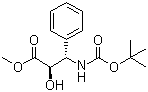 结构式 CAS# 124605-42-1, (2R,3S)-N-叔丁氧羰基-3-苯基异丝氨酸甲酯