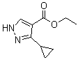 Ethyl 3-cyclopropyl-1H-pyrazole-4-carboxylate molecular structure (CAS 1246471-38-4)