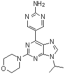 5-[9-(1-Methylethyl)-2-(4-morpholinyl)-9H-purin-6-yl]-2-pyrimidinamine molecular structure (CAS 1246535-95-4)