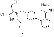 氯沙坦钾分子结构 (CAS 124750-99-8)