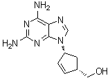 (1S,4R)-4-(2,6-Diamino-9H-purin-9-yl)-2-cyclopentene-1-methanol molecular structure (CAS 124752-25-6)