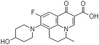 结构式 CAS# 124858-35-1, 那氟沙星; (+/-)-9-氟-6,7-二氢-8-(4-羟基-1-哌啶)-5-甲基-1-氧代-1H,5H-苯并喹嗪-2-甲酸