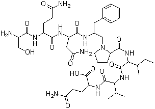 H-Ser-Gln-Asn-Phe-psi[CH2NH]-(R)-Pro-Ile-Val-Gln-OH molecular structure (CAS 124869-92-7)