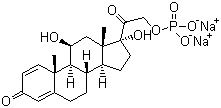 structure of CAS# 125-02-0, Prednisolone phosphate sodium;(11b)-11,17-Dihydroxy-21-(phosphonooxy)-pregna-1,4-diene-3,20-dione disodium salt; Disodium prednisolone 21-phosphate