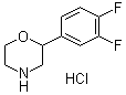 结构式 CAS# 1251033-05-2, 2-(3,4-二氟苯基)吗啉盐酸盐(1:1)